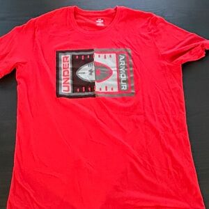 Under Armour Red and Gray Short Sleeve Tee